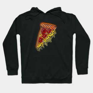 Neon Pepperoni Pizza Slice Hoodie